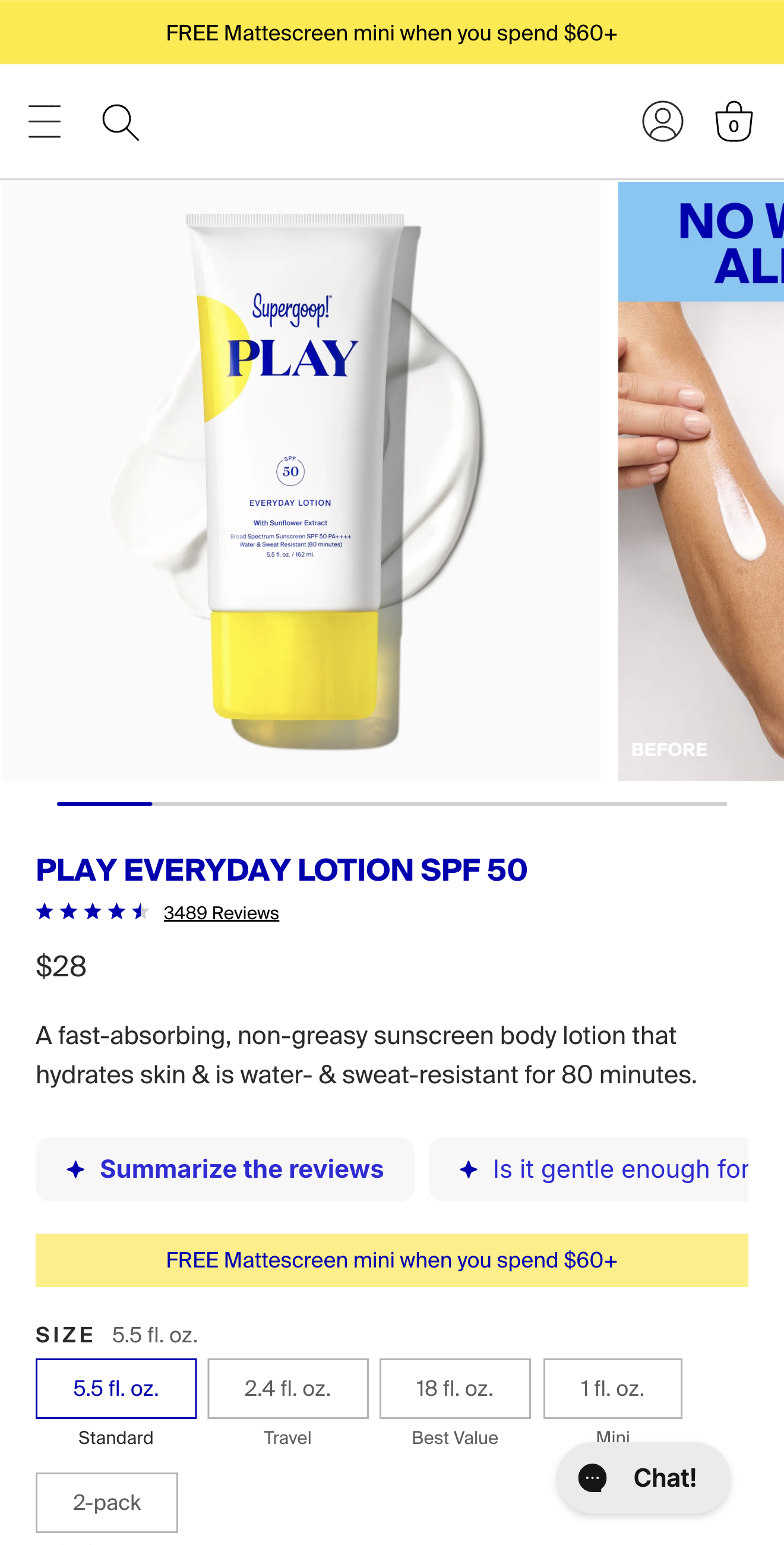 Supergoop Unseen Sunscreen PDP